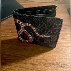 Authentic Gucci Wallet - Black with Red Snake